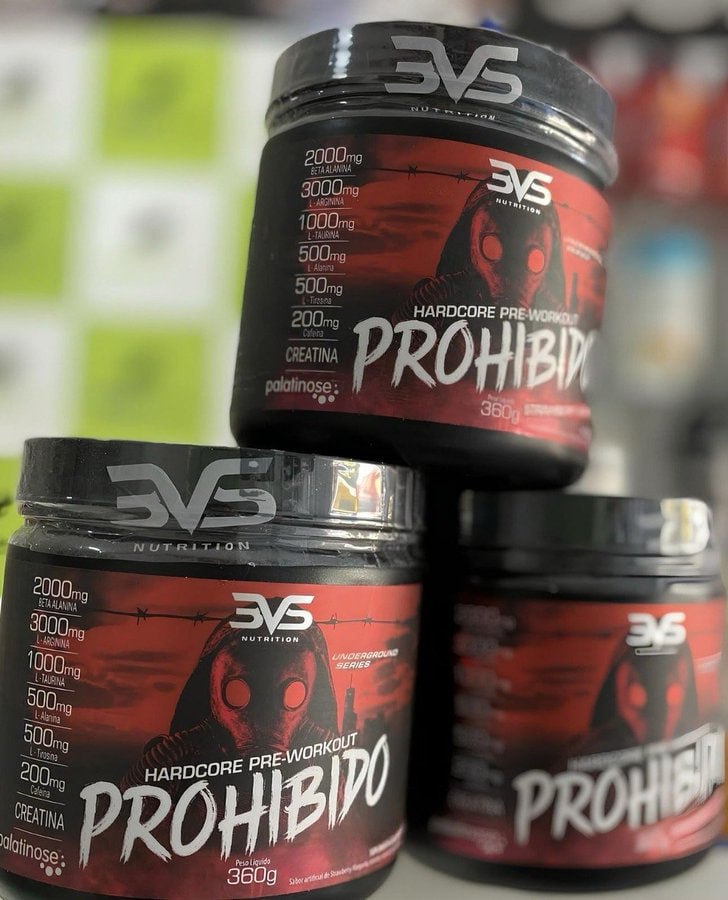 Prohibido Pré Treino 360g - Sabor: Morango (strawberry Margarita) - A Combinação Perfeita De 8 Ingredientes Que Proporcionam Energia ...